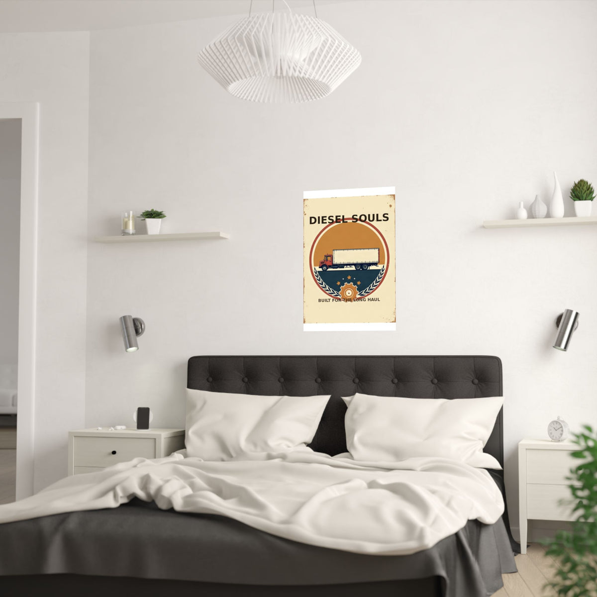 Diesel Souls Retro Trucker Emblem Poster | Vintage Garage Art