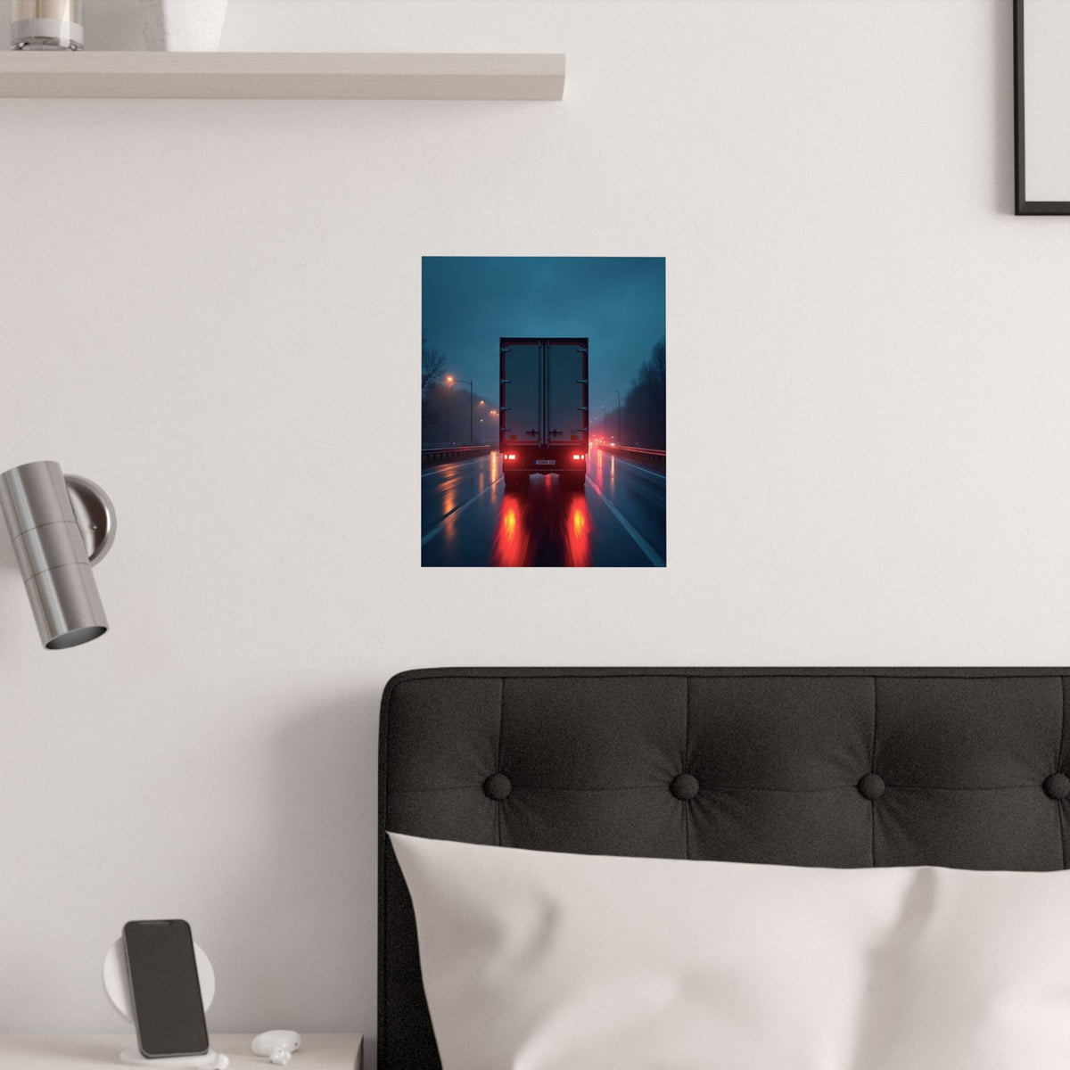Long-Haul Night Hauler Truck Poster | Trucker Garage Wall Art