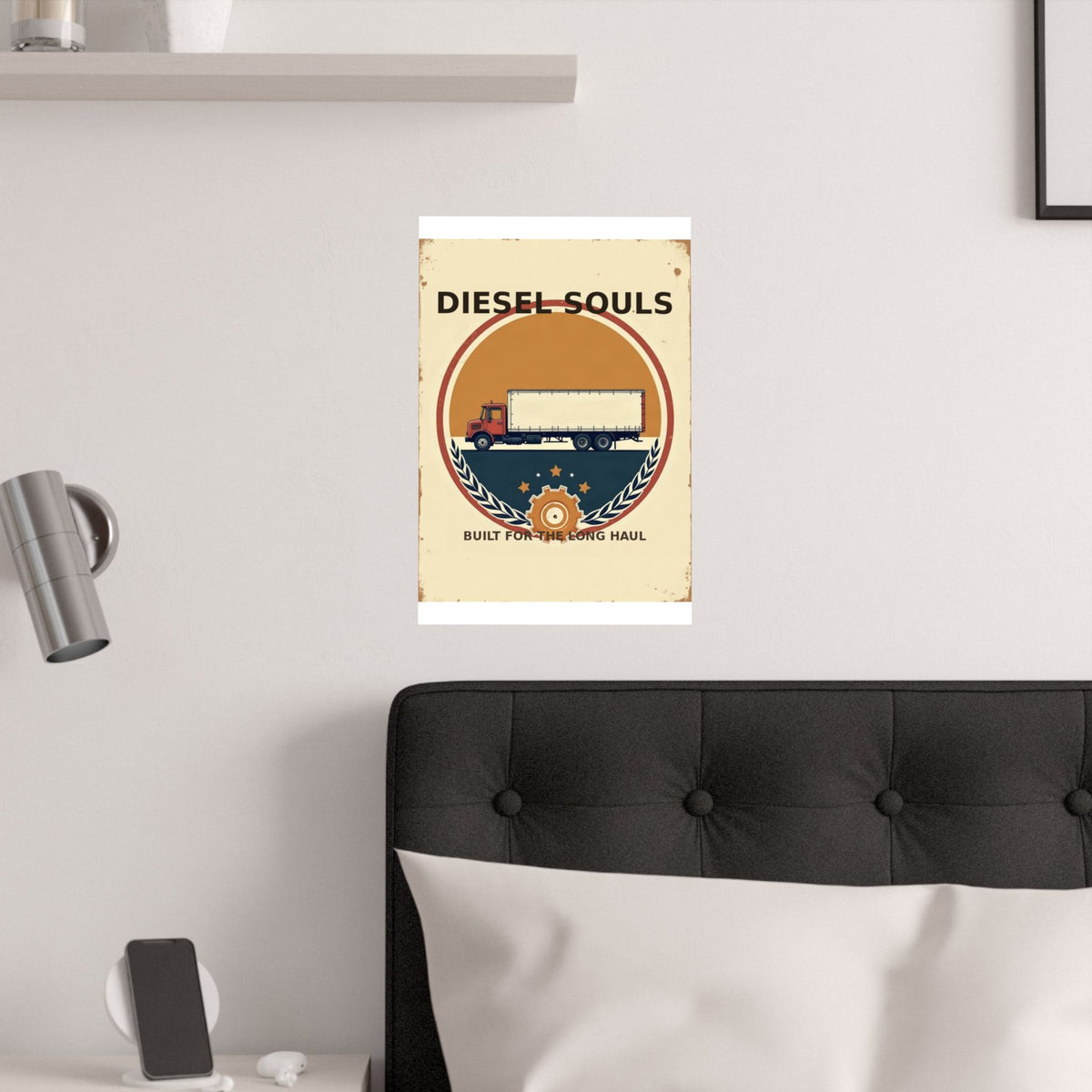 Diesel Souls Retro Trucker Emblem Poster | Vintage Garage Art